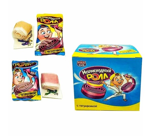 Мармелад Канди Клаб 12гр*36*(12бл) Мармеладный ролл +тату