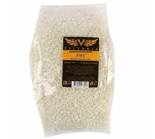 Рис длиннозёрный "Виктория" 800гр*10