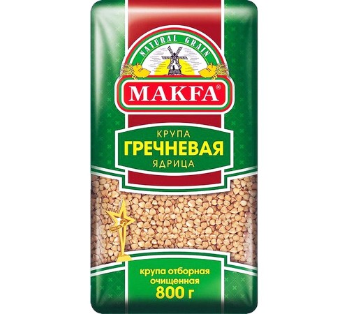 Гречка ядрица быстроразвариваемая "Макфа" 800гр*6