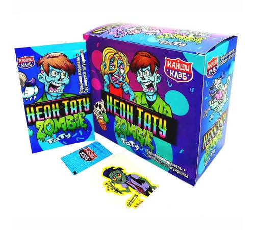 Карамель Канди Клаб Взрывная  1гр*48*(12бл) Неон Тату