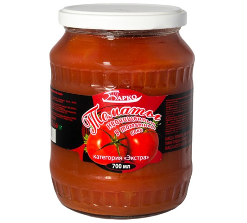 Томаты неочищенные в томатной заливке ГОСТ "Барко" 700г*6