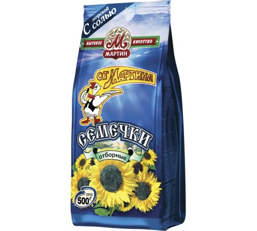 Семечки От Мартина С морской солью 500г*10 /Синяя коробка/