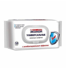 Салфетки влажные "Smart Эконом"антибактериальные с клапаном (120шт в уп) 1*16бл.