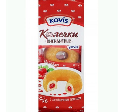 Сдобные Колечки "Ковис" 240гр*6  Клубника