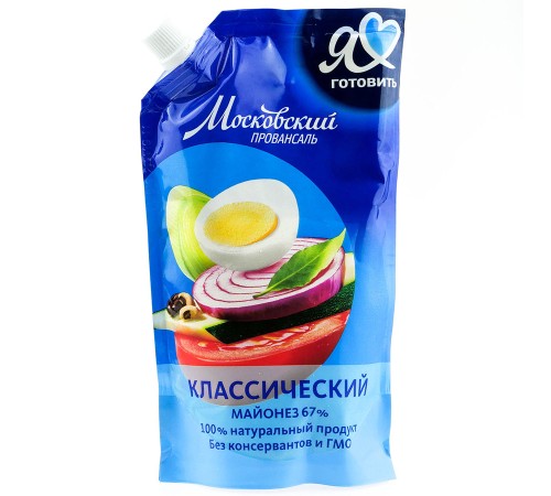Майонез Московский провансаль"Я люблю готовить" 67%  200мл*24 дозатор