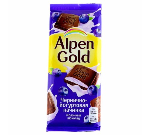 Альпен Гольд  80гх21шт Черника/Йогурт