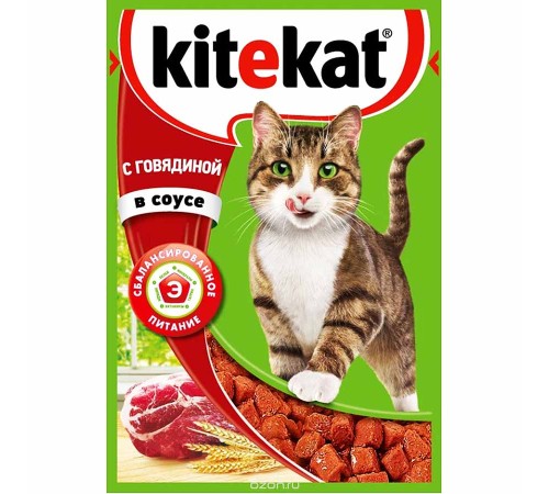 КИТЕКАТ пауч 85г*28 Говядина/соус