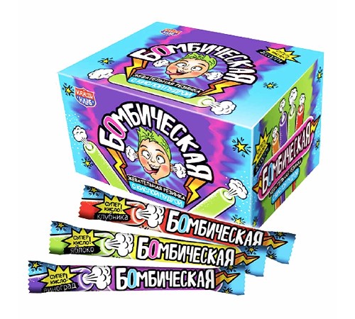 Жевательная резинка Канди Клаб 10гр*48*(12бл) Бомбическая с кислой пудрой