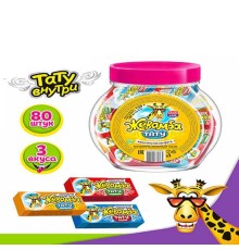 Жевательная конфета Канди Клаб  9гр*80*(6бан) Жевамба Тату Ассорти