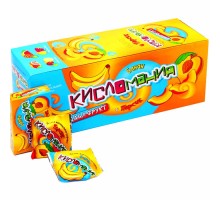 Жевательная конфета Канди Клаб 14гр*30*(12бл) Кисломания Дабл фрукт Банан и персик