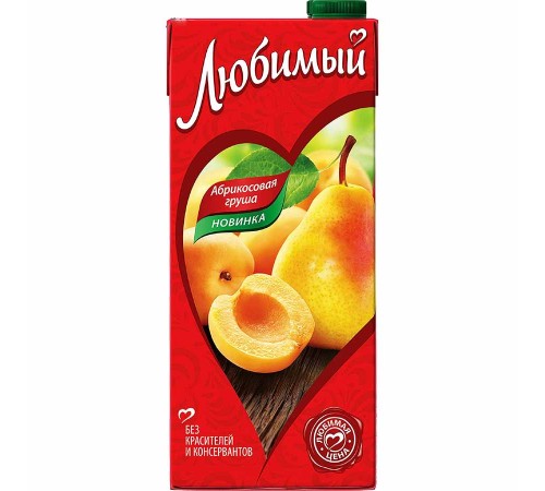 Сок"Любимый"0,95л*12 Яблоко/Абрикос/Груша (напиток)