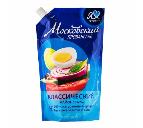 Майонез Московский провансаль"Я люблю готовить" 67% 390г*20 дозатор