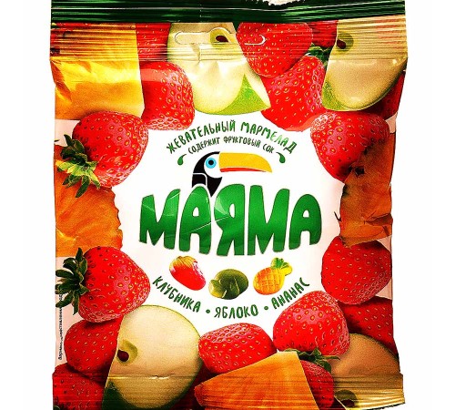 Жевательный мармелад"Маяма"Яшкино 70г*50 Ананас/яблоко/клубника
