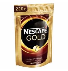 Нескафе Голд  ПАКЕТ 220 г*12 с доб.молотого