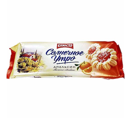 Печенье сдобное Кухмастер Солнечное утро 240г*12 Апельсиновая начинка
