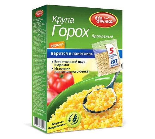 Увелка Горох дроблёный 80 г*5 (6шт)