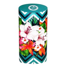 ИМЧ Тропические цветы овал бирюзовая ж/б 50г*(32) чай черный