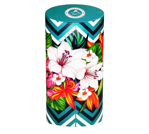 ИМЧ Тропические цветы овал бирюзовая ж/б 50г*(32) чай черный