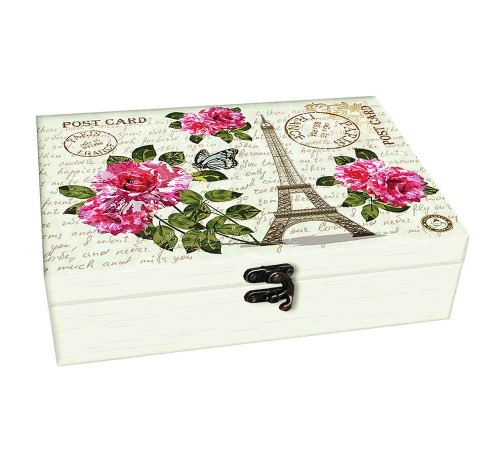 ИМЧ Шкатулка большая с зеркалом Эйфелева башня 75г*(12) чай черный