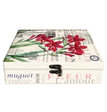 ИМЧ Шкатулка малая с зеркалом Амариллис 50г*(24) чай черный