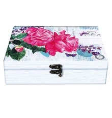 ИМЧ Шкатулка малая с зеркалом Розы 50г*(24) чай черный