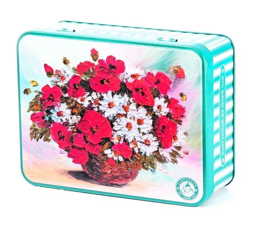 ИМЧ Шкатулка Маки ж/б  50г*(12) чай черный