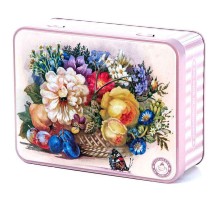 ИМЧ Шкатулка Пионы ж/б  50г*(12) чай черный