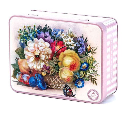 ИМЧ Шкатулка Пионы ж/б  50г*(12) чай черный