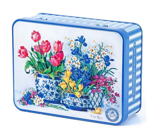 ИМЧ Шкатулка Тюльпаны и Васильки ж/б  50г*(12) чай черный