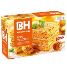 Торт бисквитный Baker House 350г*8 Медовик