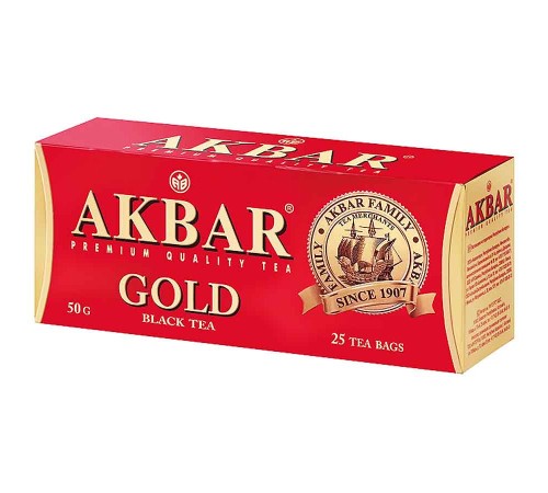 Акбар чай черный 25 пак.с/я*2г*(12) Золотой