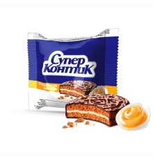 Супер-Контик печенье- сэндвич 100гр*50 Со сгущ.молоком