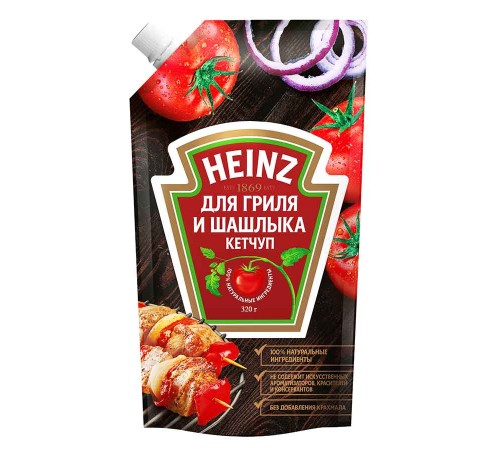 Кетчуп"Хайнц"дой-пак 320г*16 Для гриля и шашлыка