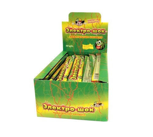 Жевательная конфета  Электрошок 20гр*50*(12бл) Арбуз
