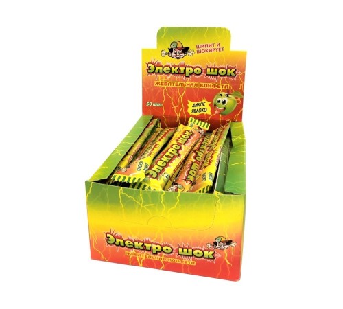 Жевательная конфета  Электрошок 20гр*50*(12бл) Яблоко