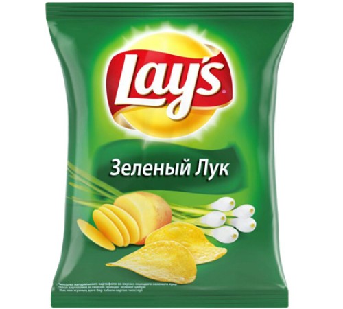 Лейс  140 г*19 чипсы Зеленый Лук