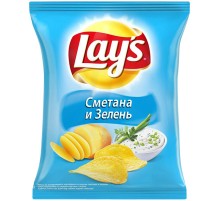 Лейс  140 г*19 чипсы Сметана/Зелень