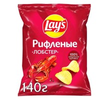 Лейс  140 г*19 чипсы рифленые Лобстер