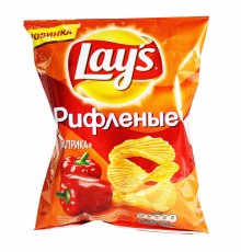 Лейс  140 г*19 чипсы рифленые Паприка
