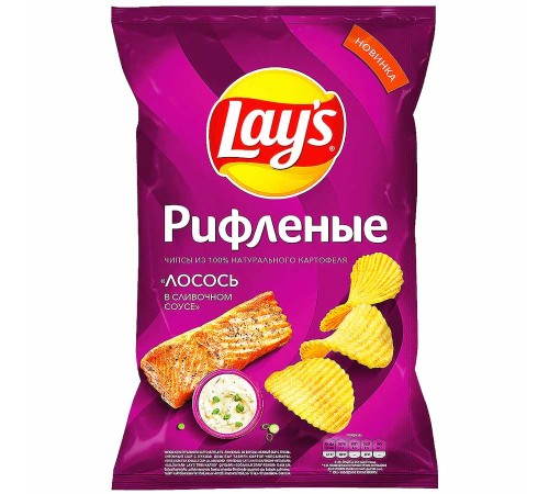 Лейс  140 г*19 чипсы Лосось Сливочный соус