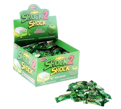 Жевательная резинка Канди Клаб  4гр*100*(20бл) SHOCK2 SHOCK Яблоко