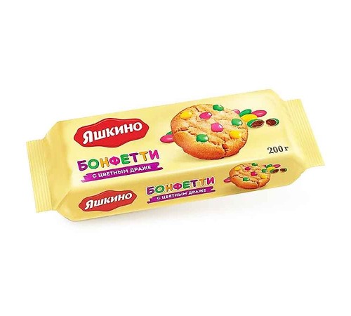 Печенье сдобное Яшкино 200г*16 Бонфетти с цвет.драже