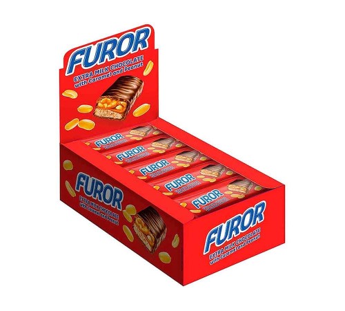 Батончики FUROR шоколадный 45г*18шт*(8бл) Caramel&Peanut