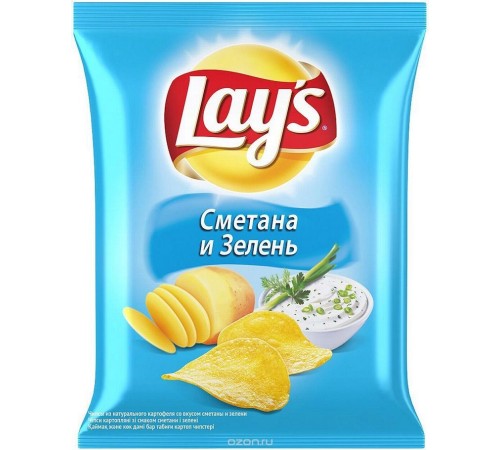 Лейс  70 г*25 чипсы Сметана/зелень