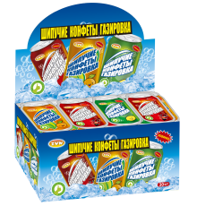 Шипучие конфеты Газировка со вкусом апельсина,колы,лимона 7гр*30*(20бл.) ZVN ТМ