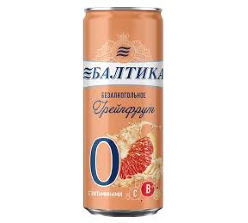 Балтика №0 Безалкогольный напиток пивной ж/б 0,33л*24 Грейпфрут