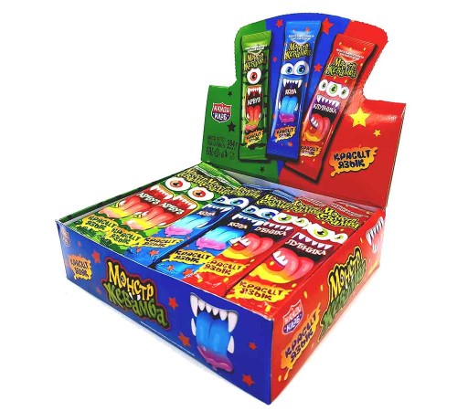 Жевательная конфета Канди Клаб  8гр*48*(12бл) Монстр Жевамба Ассорти