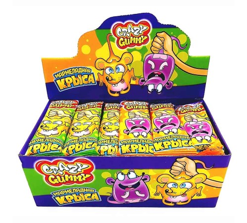 Мармелад Канди Клаб Crazy Gummy 15гр*36*(12бл) Мармеладная Крыса