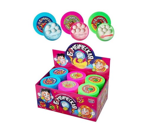 Жевательная резинка Канди Клаб 15гр*24*(12бл) Бомбическая в пластиковой коробке