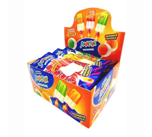 Карамель Канди Клаб Лучистик на неон.палочке 10гр*30*(12бл) Мороженое ( Семь королевств)